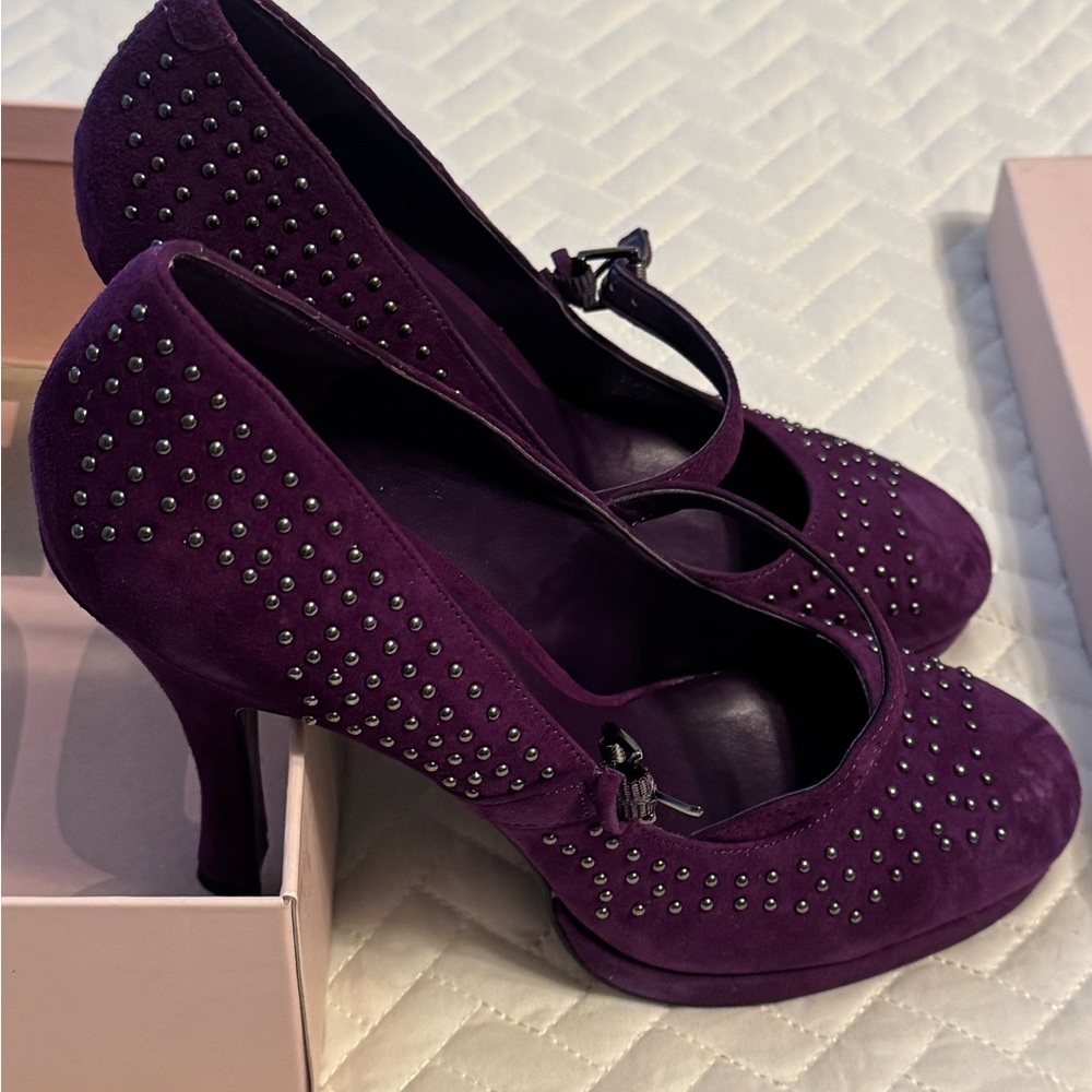 BCBGeneration Purple Studded Heels
